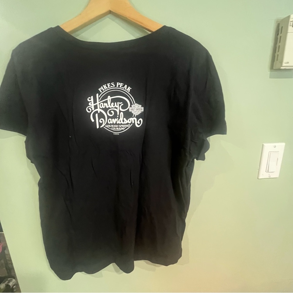 Harley-Davidson Black Tee with White Skull and Neon Green Shamrock Graphics NWT - Picture 7 of 8